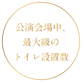 公演会場中、最大級のトイレ設置数